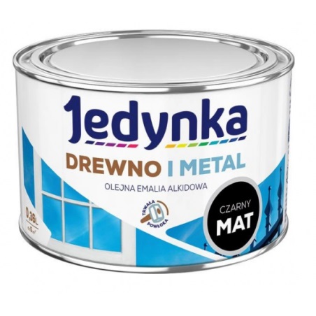 Emalia alkidowa do drewna i metalu czarna MAT 5.0L
