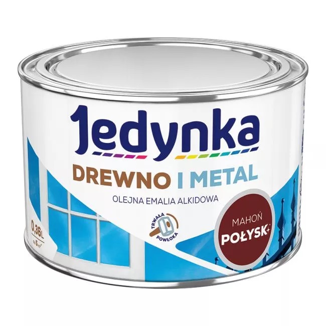 Emalia alkidowa do drewna i metalu mahoń 0,36L