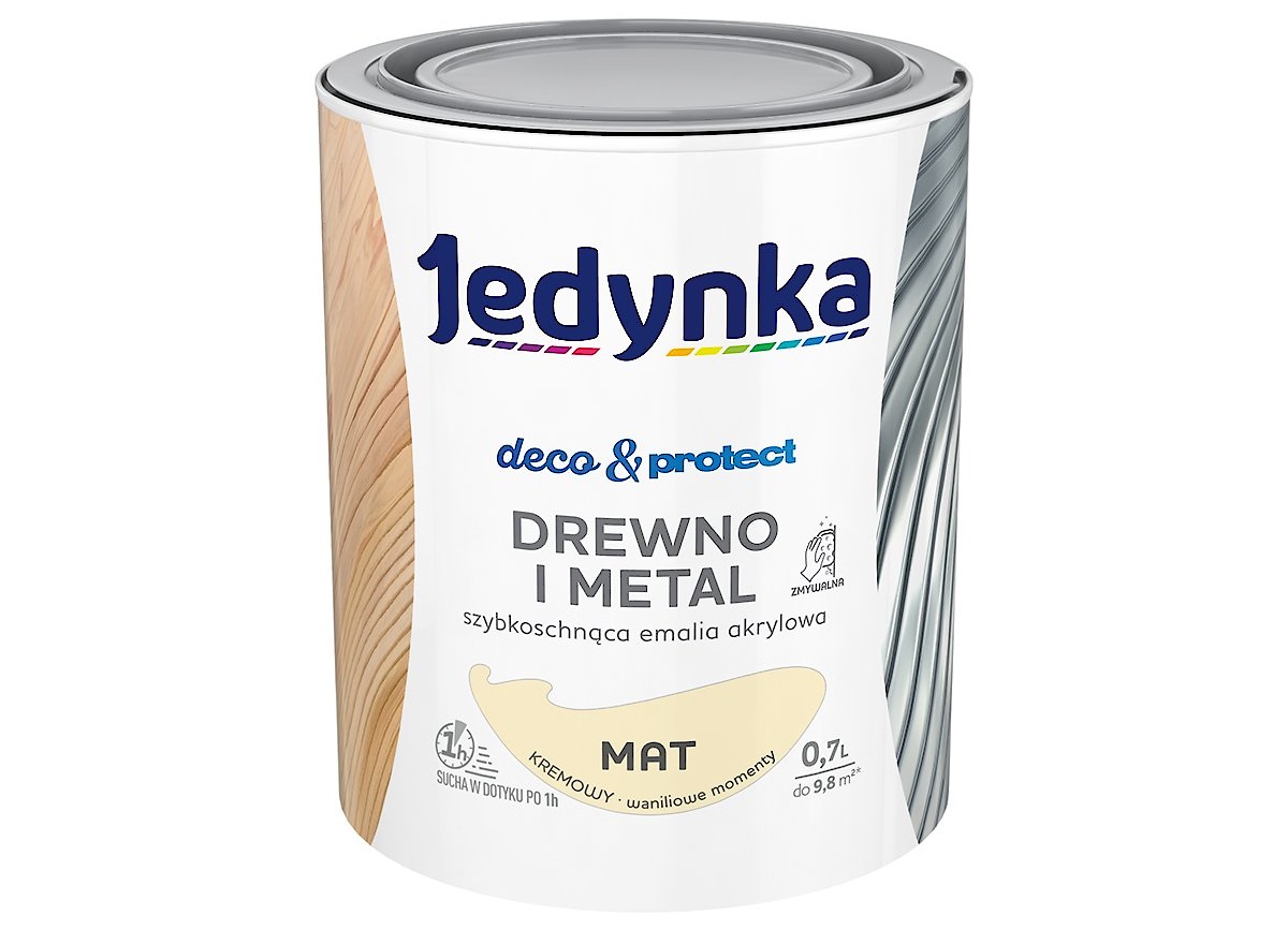 Jedynka deco&protect drewno i metal MAT kremowy 0,7L