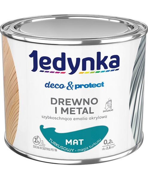 Jedynka deco&protect drewno i metal MAT turkusowy 0,2L