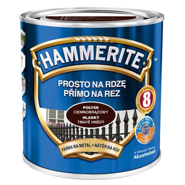 Emalia Hammerite połysk ciemnobrązowy 0,7L