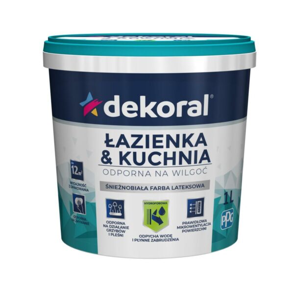 Emulsja akryl WEW łazienka&kuchnia maleinak biały MAT 1L