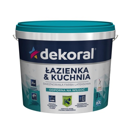 Emulsja akryl WEW łazienka&kuchnia maleinak biały MAT 3L