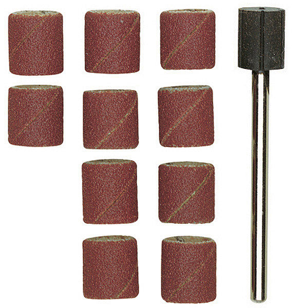 Końcówka szlifierska 10*10mm gr 150 korund+trzpień, 10szt.