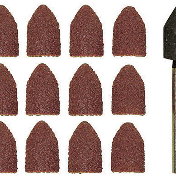 Kapturki szlifierskie 9*13 gr 80,150 korund + trzpień, 11CZ.
