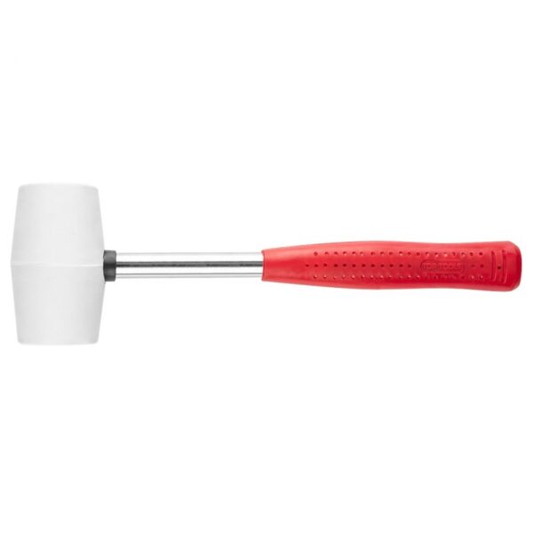 Młotek gumowy 225g średnica 40mm biała guma trzonek metalowy