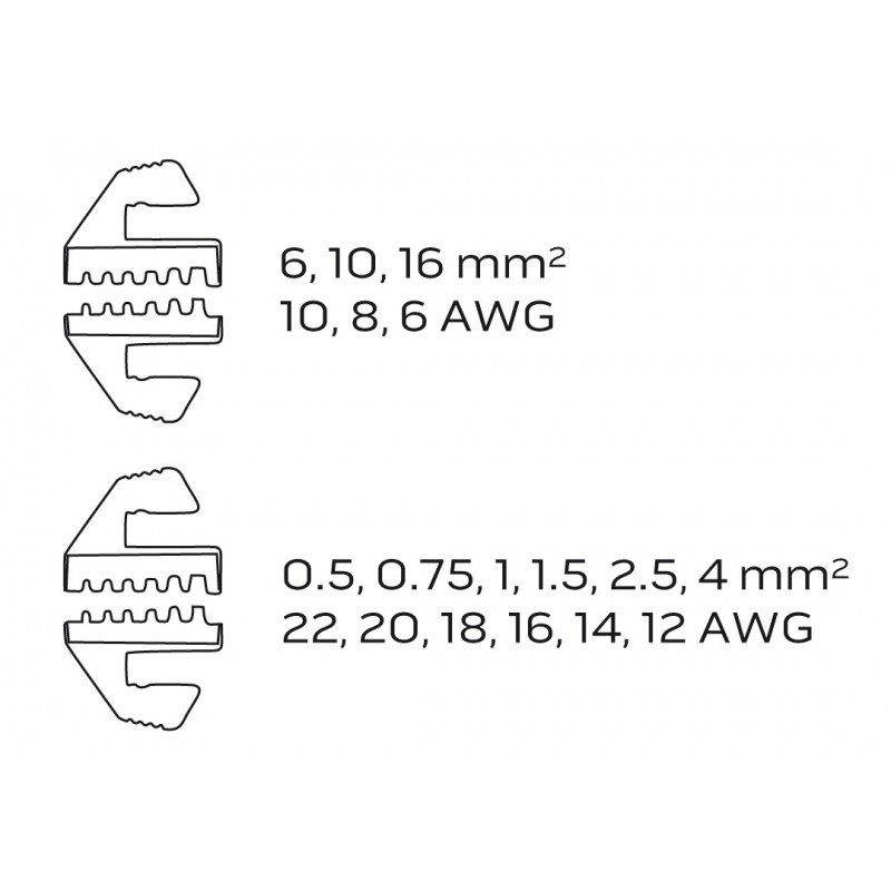 Zaciskarka końcówek tulejkowych, średnica tulejek 0.5-16mm