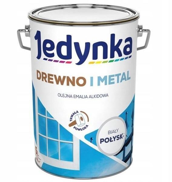 Emalia alkidowa do drewna i metalu biała 5.0L