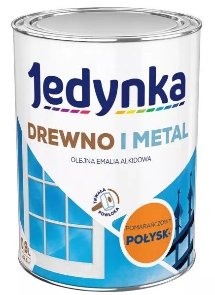 Emalia alkidowa do drewna i metalu pomarańczowy 0.9
