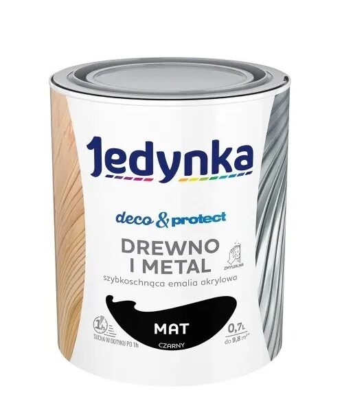 Jedynka deco&protect drewno i metal MAT czarny 0,7L