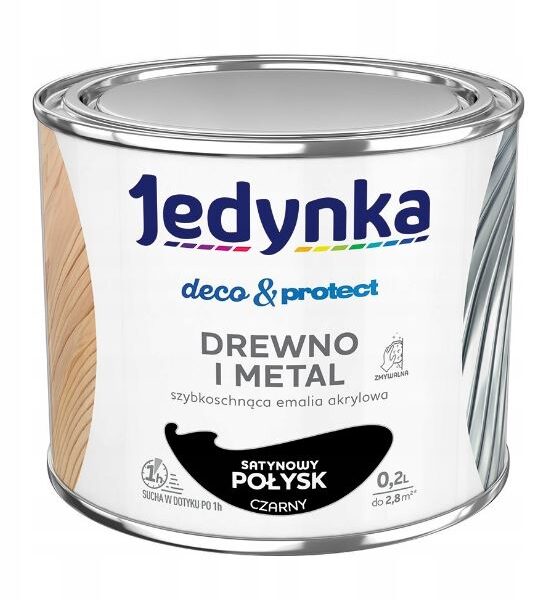 Jedynka deco&protect drewno i metal satyna czarny 0,2L