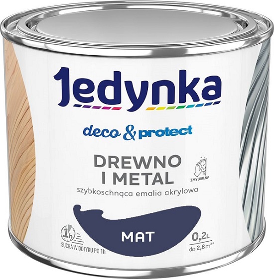 Jedynka deco&protect drewno i metal MAT granatowy 0,2L