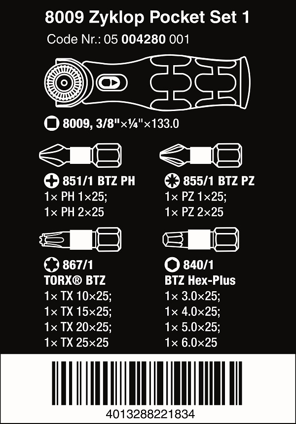 Zestaw zyklop pocket SET 1, 13CZ.