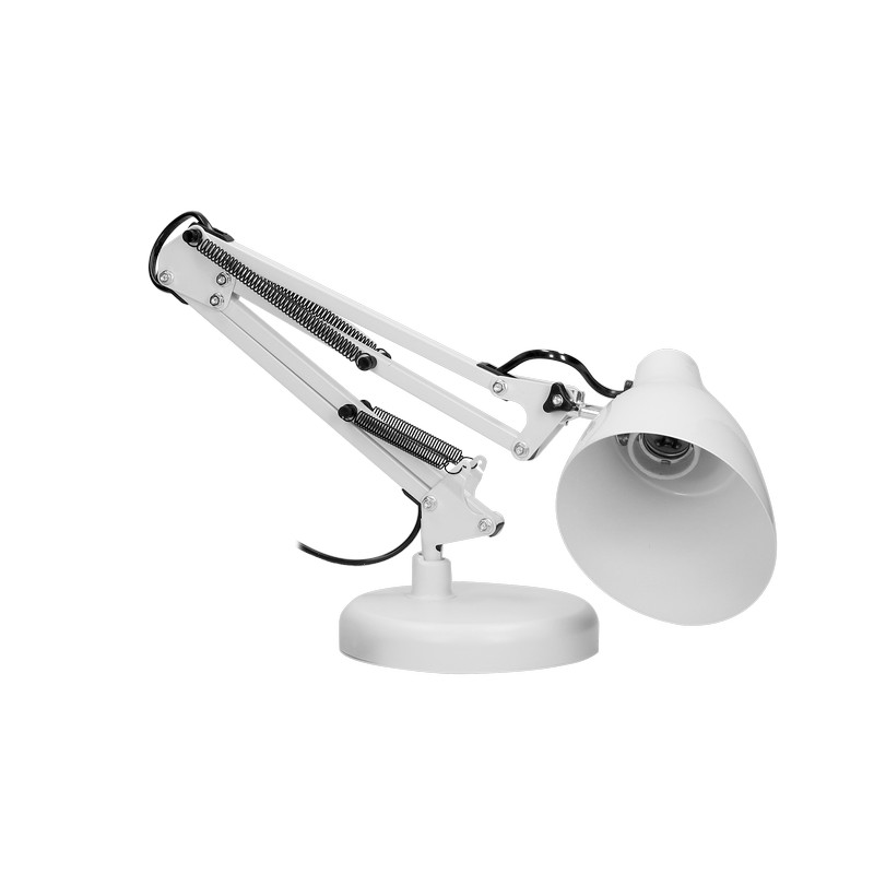 Lampa biurkowa dian 60W E27 stal, biała
