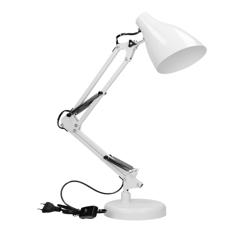 Lampa biurkowa dian 60W E27 stal, biała