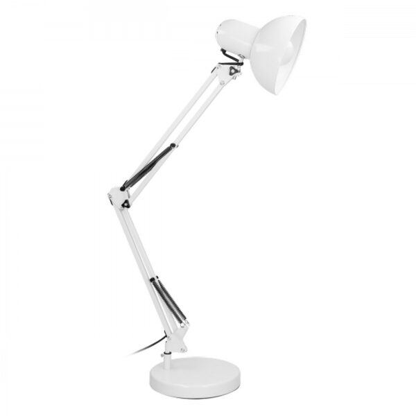 Lampa biurkowa deon 60W E27 wysoka, stal, biała