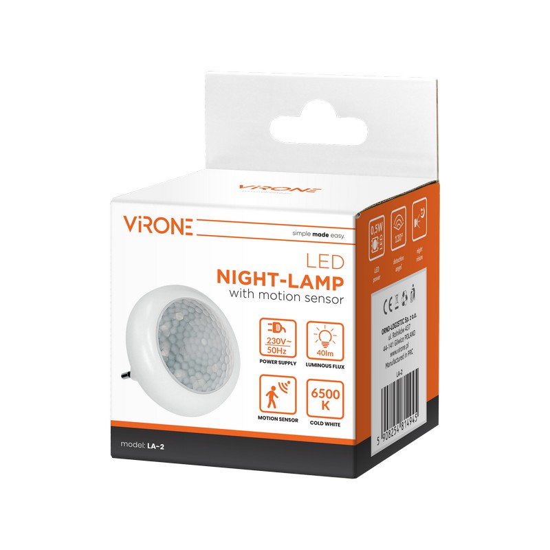 Lampka nocna LED z czujnikiem ruchu i zmierzchu 120ST 8XLED