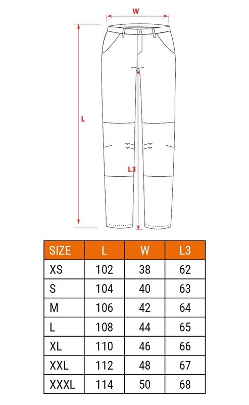 Spodnie robocze do pasa navy rozmiar XXL
