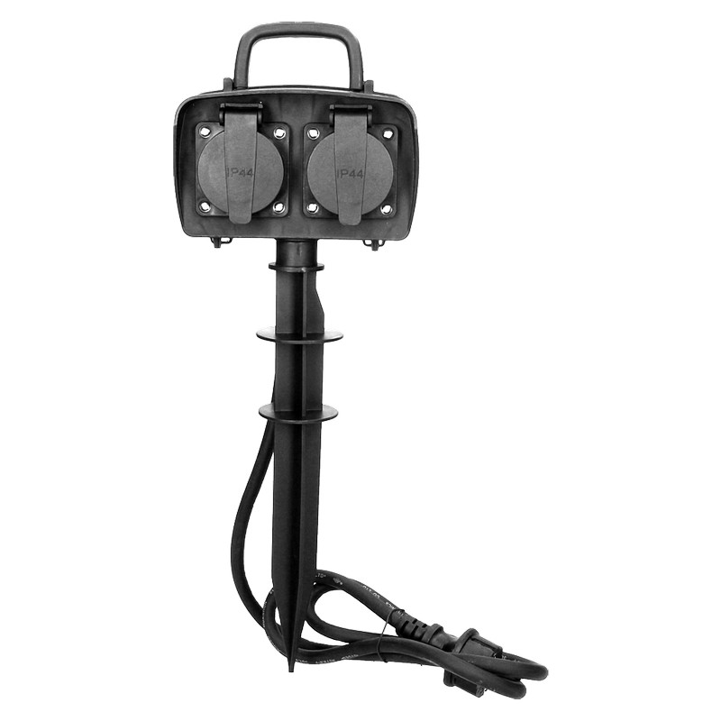 Gniazdo ogrodowe 2X2P+Z, IP44, przewód 1,5M H07RN-F 3