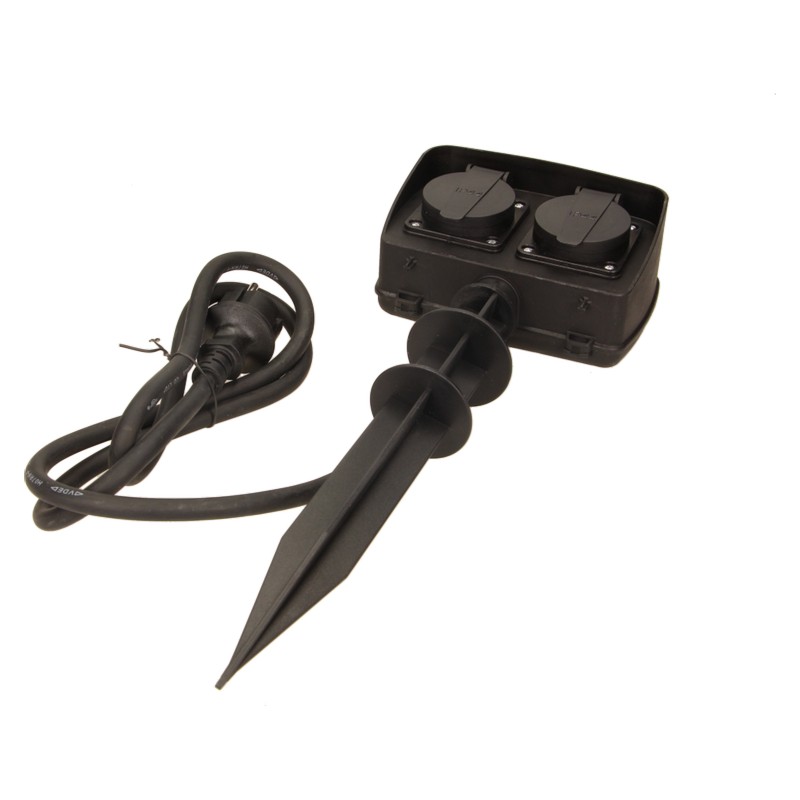 Gniazdo ogrodowe 2X2P+Z, IP44, przewód 1,5M H07RN-F 3