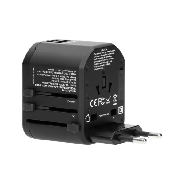 Adapter podróżny 100-240V 8A 2XUSB 5V 2,4A inteligentna