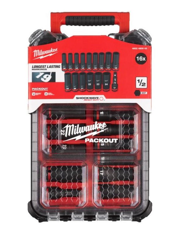 Zestaw nasadek udarowych 1/2'' 16 EL. packout