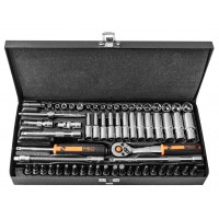 Zestaw kluczy nasadowych 1/4'' 63 części
