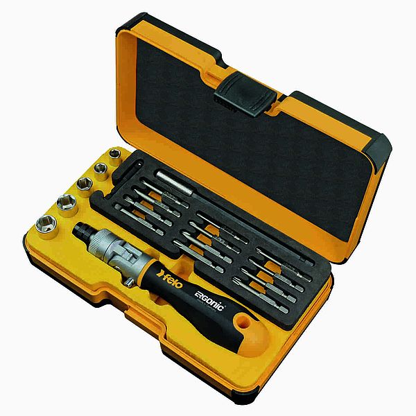 Zestaw bitów i nasadek z grzechotką Felo ergonic k-box 20CZ.