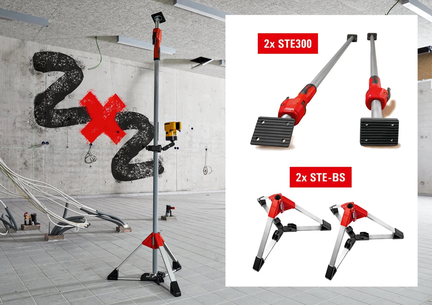 Zestaw 2 podpórki sufitowe STE+2 stojaki SET