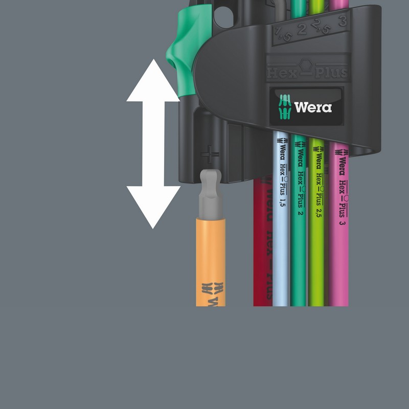 Zestaw kluczy trzpieniowych 950/7 hex-plus multicolour