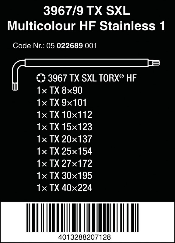 Zestaw kluczy trzpieniowych torx 3967/9 TX SXL multicolour