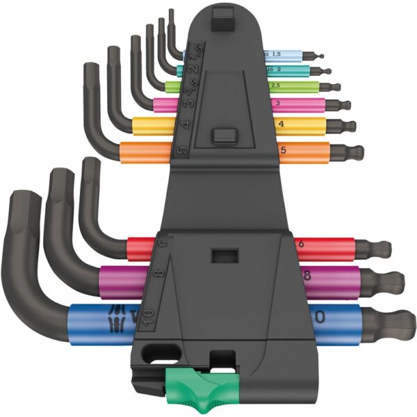 Zestaw kluczy trzpieniowych 950/9 hex-plus multicolour