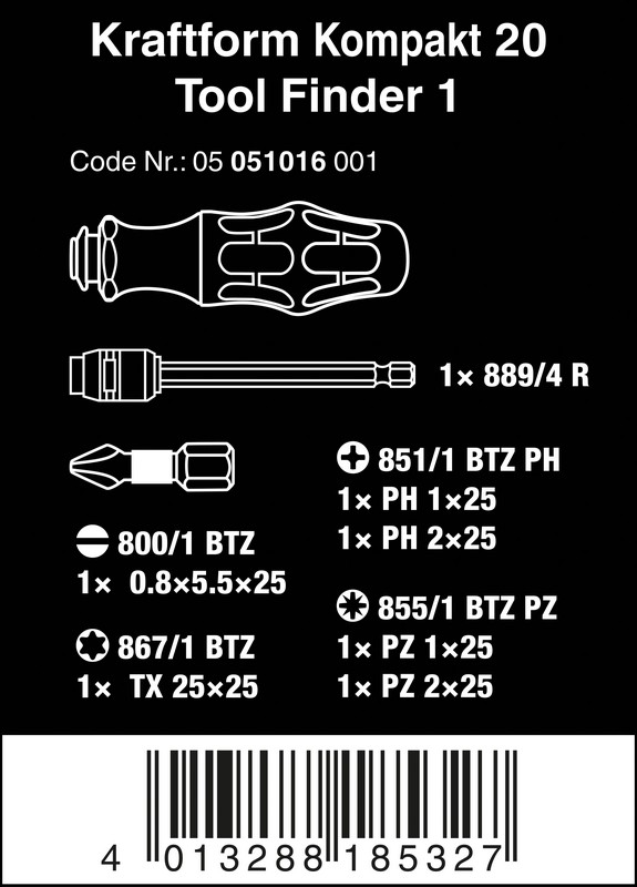 Zestaw wkrętaków kraftform kompakt tool finder+etui, 7CZ
