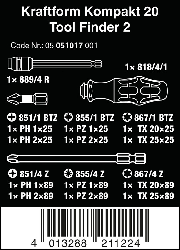 Zestaw wkrętaków kraftform kompakt tool finder 2, 13CZ.