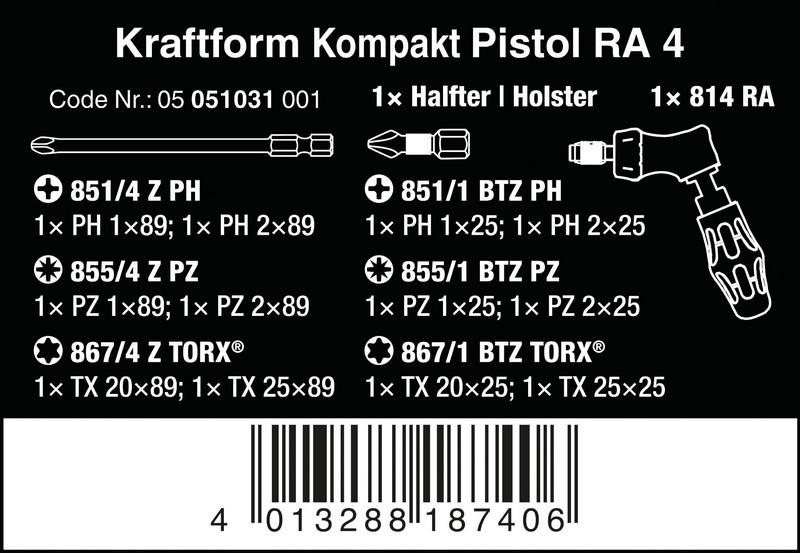 Zestaw narzędzi wkrętakowych kraftform kompakt, 13szt.