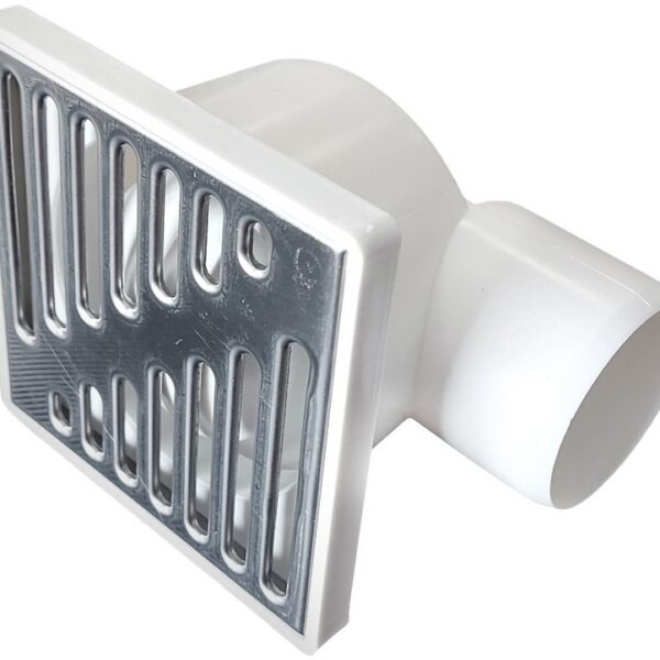 Kratka kanalizacyjna biała 110 boczna chrom K10BH