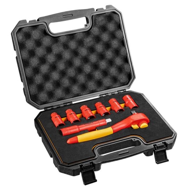 Zestaw kluczy nasadowych 1/2'', 1000V,  8 sztuk