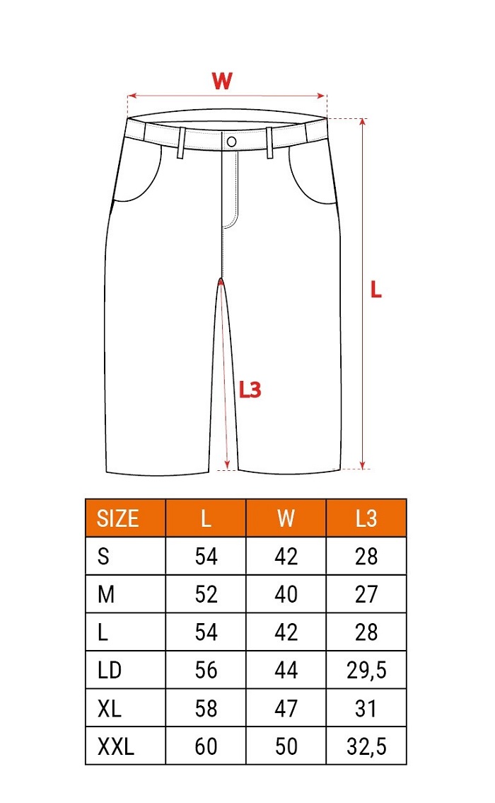 Krótkie spodenki basic, rozmiar XXL/58