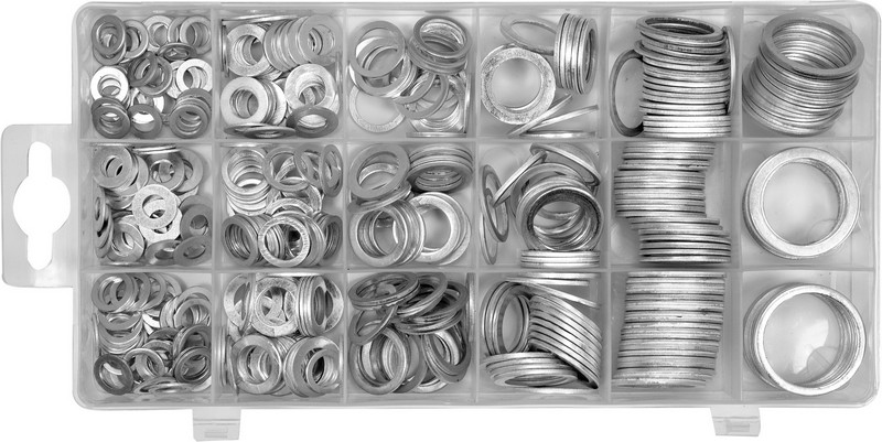 Zestaw podkładek aluminiowych 450 szt. MIX rozmiarów