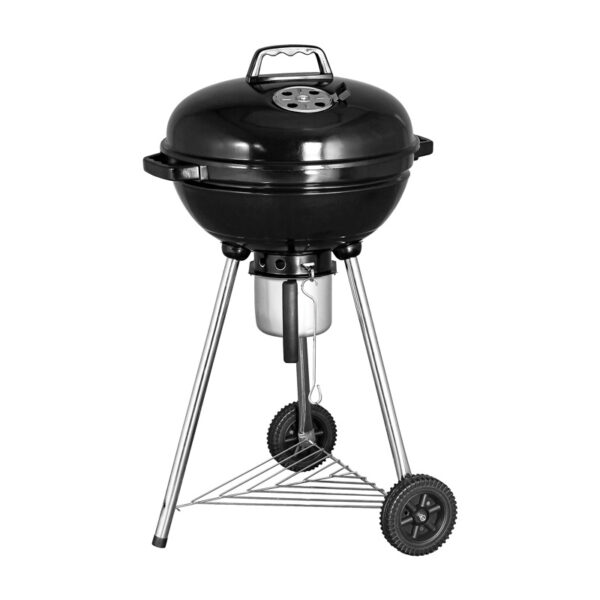 Grill węglowy kulisty z pokrywą i popielnikiem