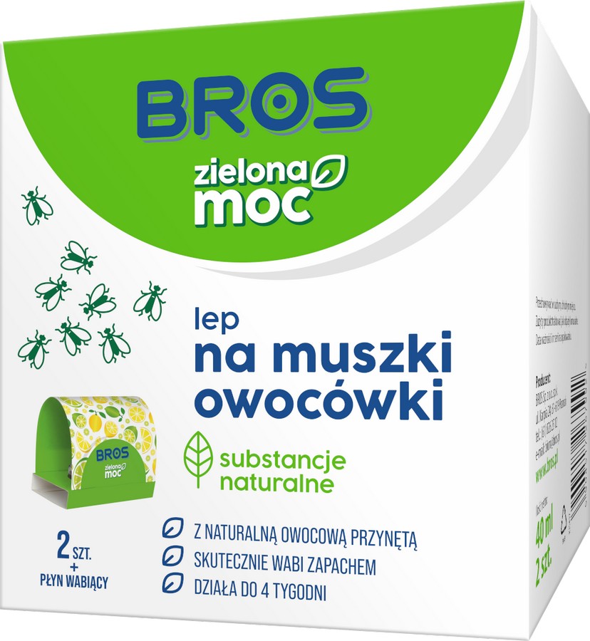 Zielona MOC LEP na muszki owocówki 2 szt