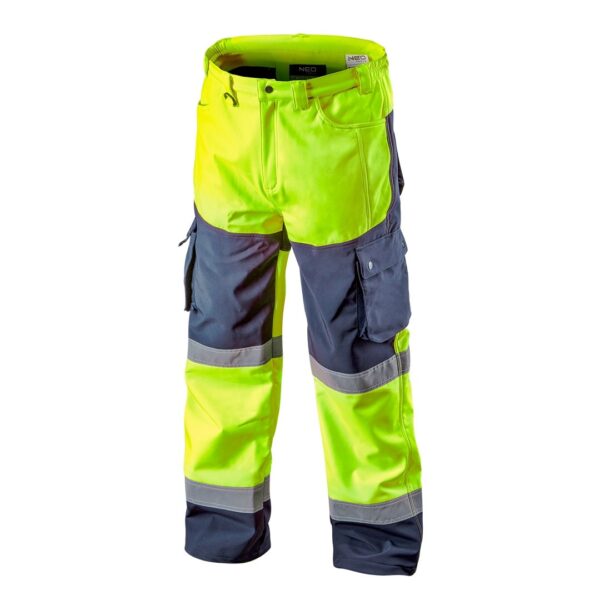 Spodnie robocze do pasa ostrzegawcze softshell,żółte, ROZ. L