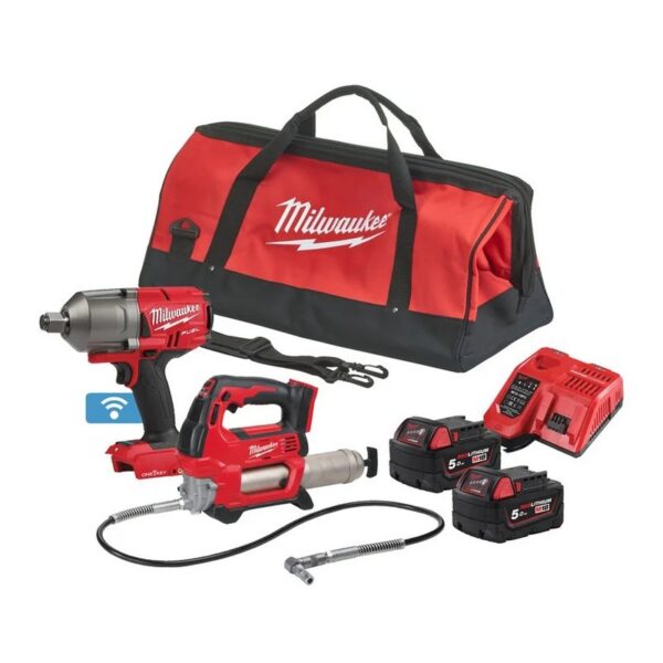 Zestaw powerpack 18V M18GG+ONEFHWF34 M18ONEPP2Q-502X 2*5.0AH