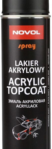 Spray acryl topcoat czarny MAT 500 ml