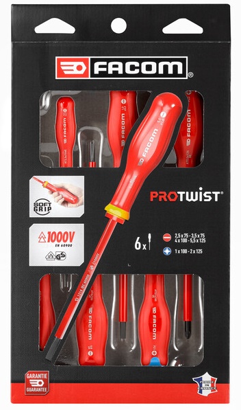 Zestaw wkrętaków protwist 2 slim borne, 6szt.