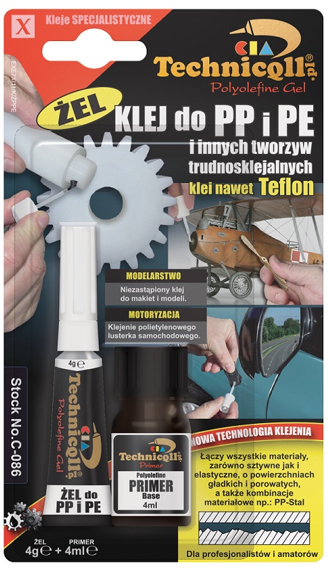 Klej do PP PE z primerem 4g+4ml ŻEL