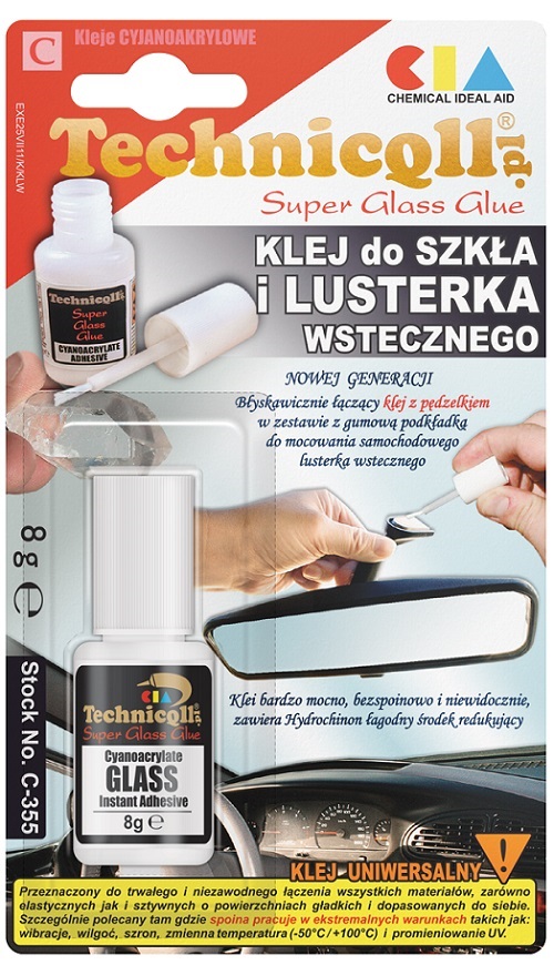 Klej do szkła i lusterka wstecznego 8g