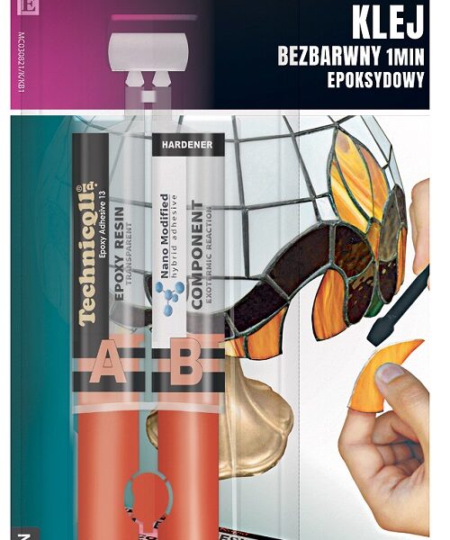 Klej epoksydowy bezbarwny 2*12ml 1MIN.