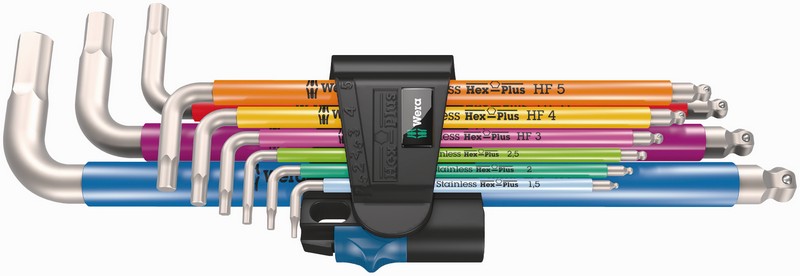 Zestaw kluczy trzpieniowych, metrycznych 3950/9 HEX-PLUS,9CZ