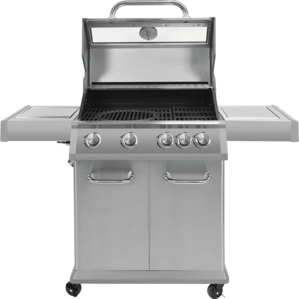 Grill gazowy 4+1 stal nierdzewna 14.2KW, z szybą